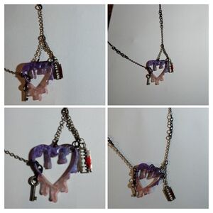 Drip Heart Necklace with Charms